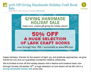 Lark Crafts Sale Thanksgiving 2012