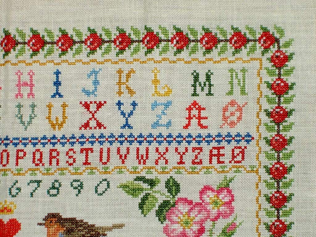 Cross Stitch Sampler Top Corner