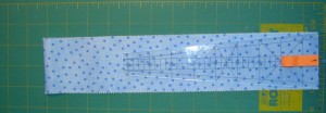 Place ruler on Jelly Roll Strip to Cut