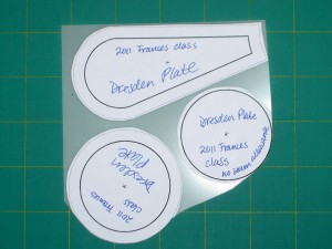 Glue paper patterns to template plastic