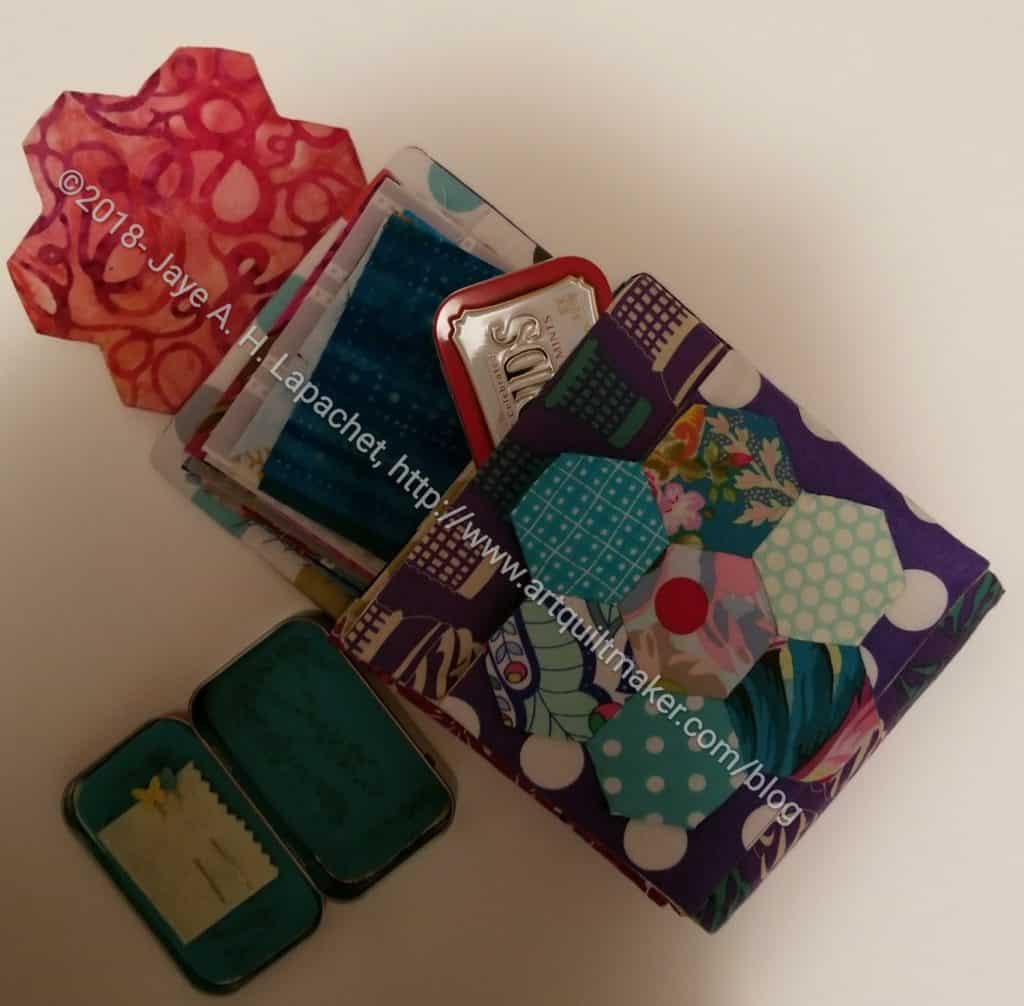EPP Pouch: Open with sewing items
