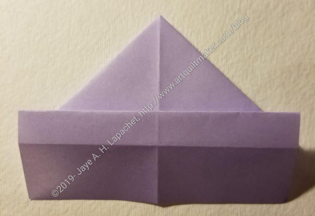 Fold the top rectangle in half