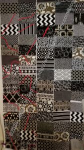 Black & White quilt with some red
