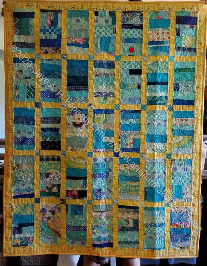 Blue Strip Donation Quilt finished