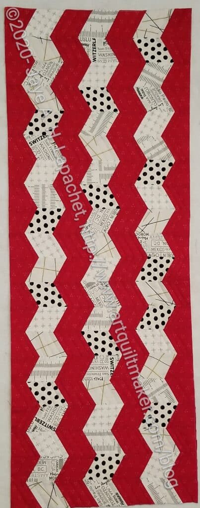 Red Text Table Runner - quilted