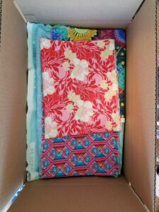 Boxes of fabric