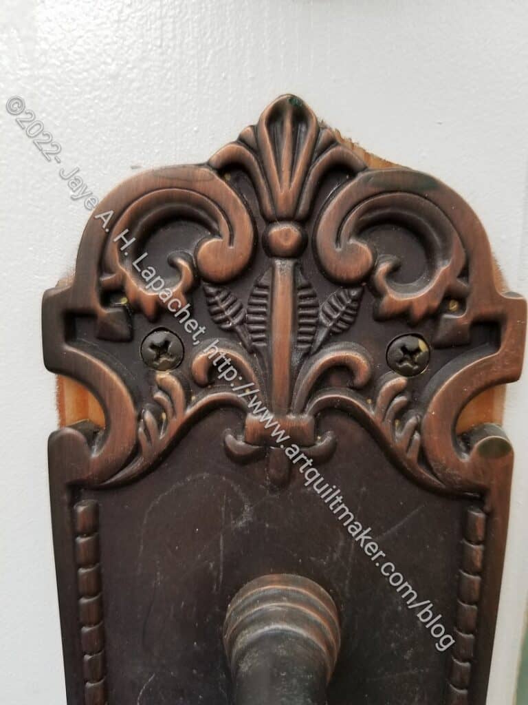 Pioneer Quilts door handles - detail