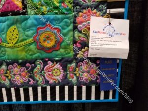 Sara Guyol's blue ribbon quilt -detail