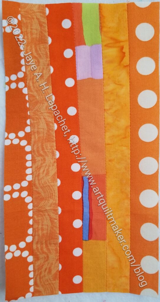 Orange Vertical Color Strip block #25