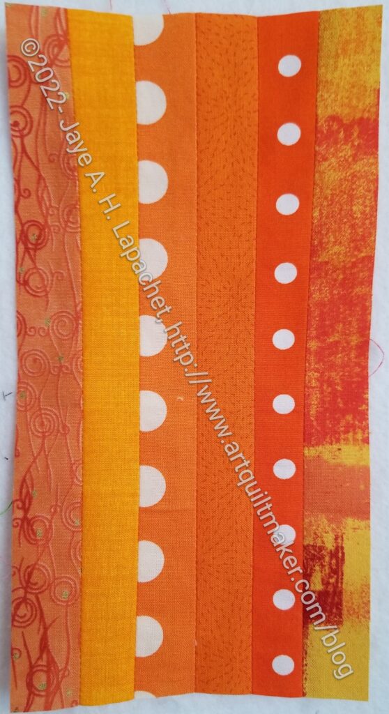 Orange Vertical Color Strip block #23