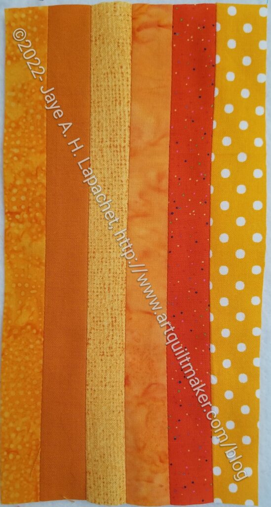 Orange Vertical Color Strip block #17