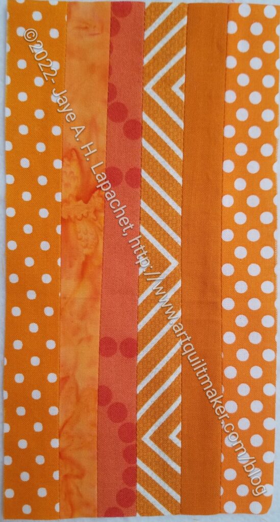 Orange Vertical Color Strip block #11