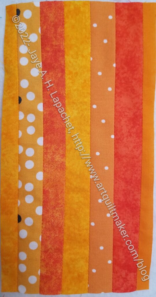 Orange Vertical Color Strip block #10