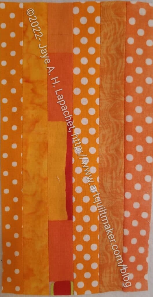 Orange Vertical Color Strip block #6