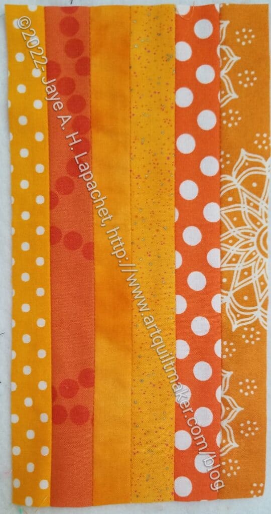 Orange Vertical Color Strip block #27