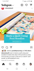 AllPeopleQuilt Pool Noodle Basting