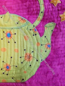 Tarts: Lime Green Round Teapot quilted