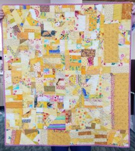 Yellow Improv donation quilt - finished