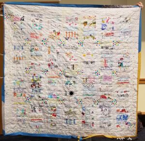 White Strip Donation Quilt: finished