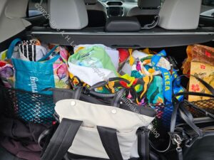 Donation quilts filling my car