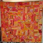 Orange Improv Donation quilt finished