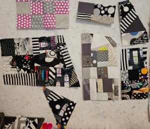 Leftovers from black/grey strip quilts