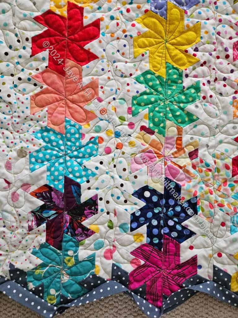 Half Hexie Star - quilting detail