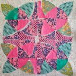 Country Revival/Sad Quilt flower motif with leaves v.4