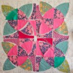 Country Revival/Sad Quilt flower motif with leaves v.5