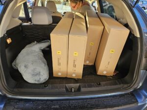 Subaru with IKEA flat packs