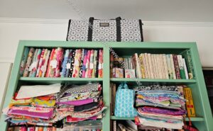 Shelf where the Design 'n Cut lives