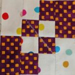 Red Violet checkerboard Four Patch Fun