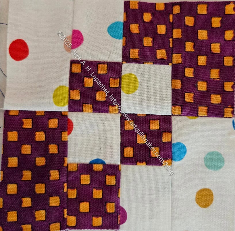 Red Violet checkerboard Four Patch Fun