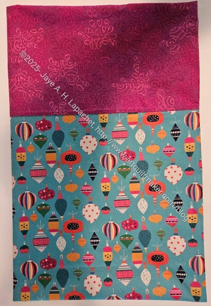 Michaela's Christmas pillowcase