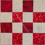 Red with batik donation block