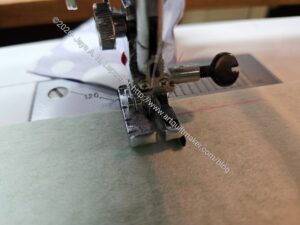 Use the line you drew or your foot to note 1/4 inch