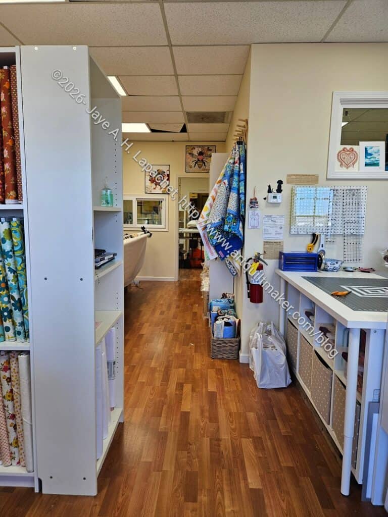 Coastside Quilts - hallway to Dana's longarm