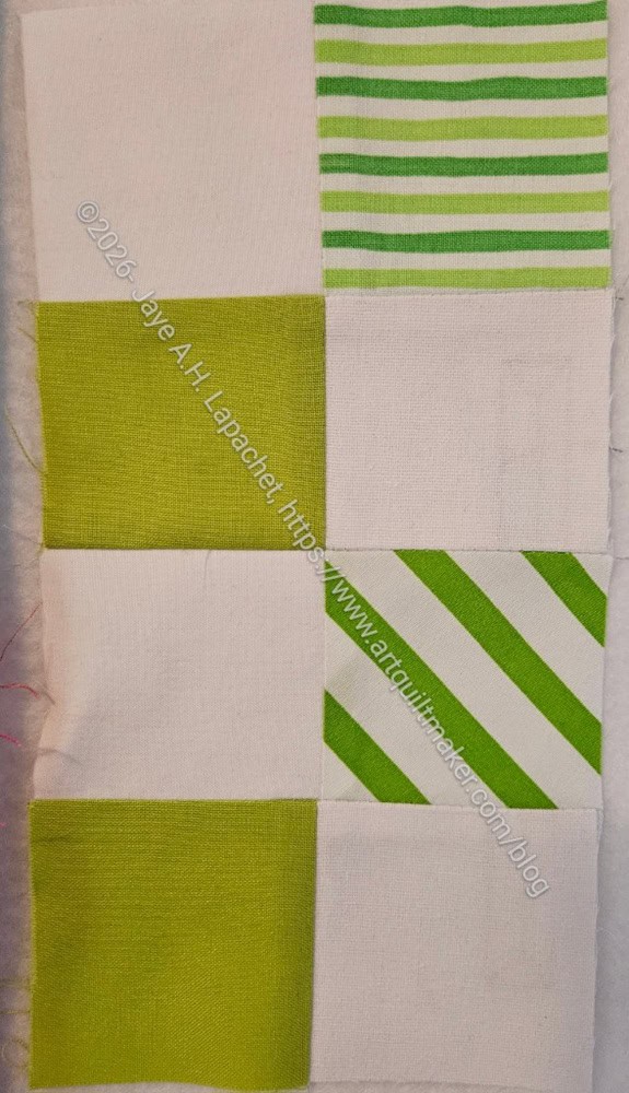 Various light green stripes donation block