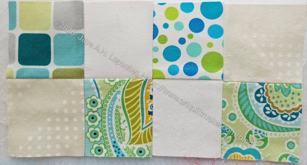 Various light green donation block