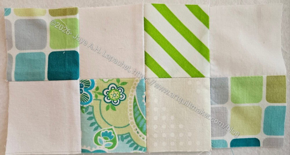 Various light green donation block