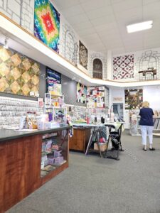 Stitched front counter & looking down the left side