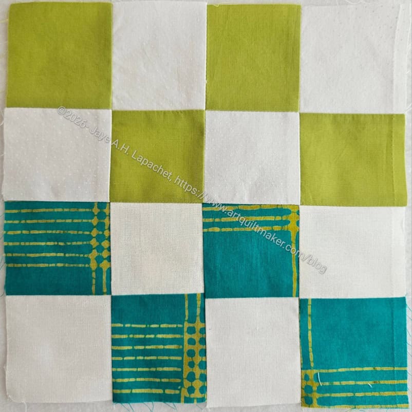 Green half and half donation block