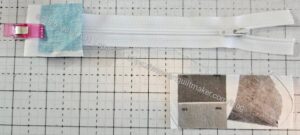 Clip the fabric stripof the zipper