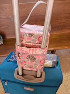 Everything But the Machine bag on rolling case