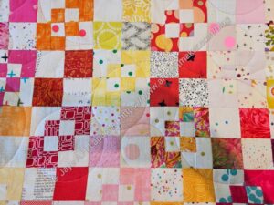 Warm Four Patch Fun - quilted detail